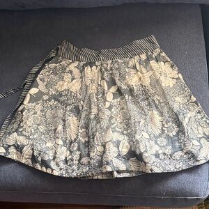 MOTHER Black and Cream Floral Skirt